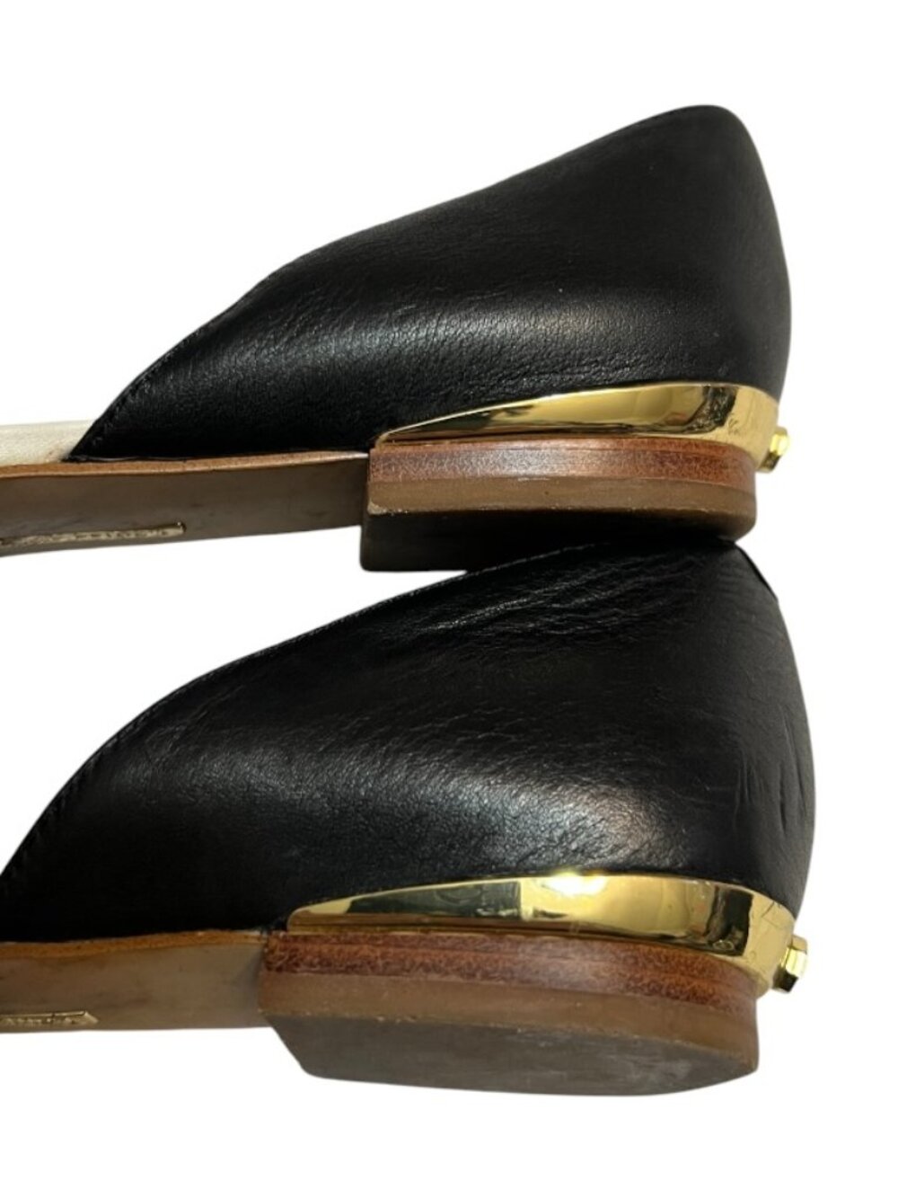 Louise et Cie Black Leather Tassel D'Orsay Pointed Toe Flat Shoes Size 6.5 M - Picture 5 of 7